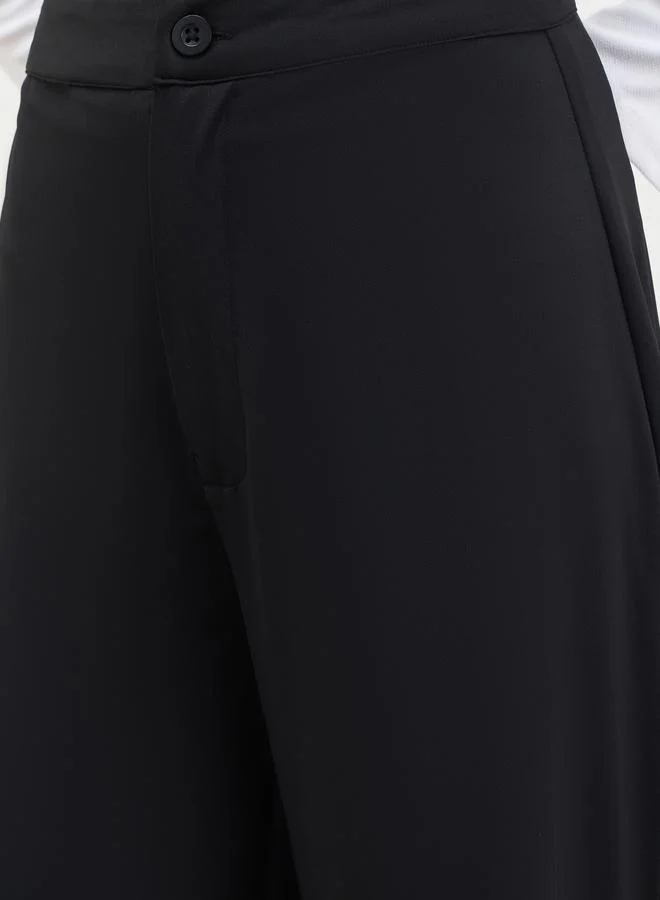 Styli Women Black Wide Leg Trousers